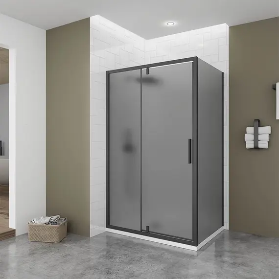 Душевое ограждение Veconi Ottimo 110х90 см OP20B-SP-11090-12-C9, чёрный/тонированное - фото 