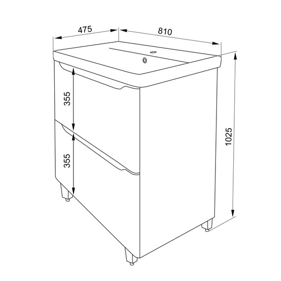Тумба напольная с раковиной Azario Lotos 80/2 Н см CS00081987 - фото 8
