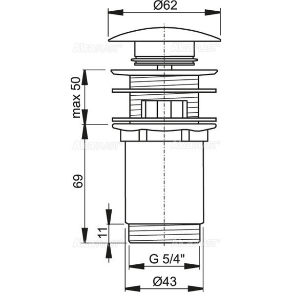Донный клапан AlcaPlast A392B - фото, картинка 2 Донный клапан AlcaPlast A392B - фото 2