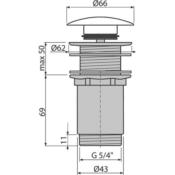 Донный клапан AlcaPlast A395B - фото, картинка 2 Донный клапан AlcaPlast A395B - фото 2