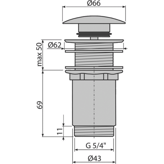 Донный клапан AlcaPlast A395 - фото, картинка 2 Донный клапан AlcaPlast A395 - фото 2