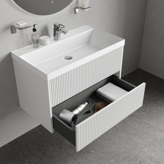 Тумба подвесная с раковиной Iddis Билд (Bild) 80 см BIL80W1i95K - фото 