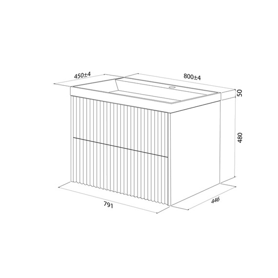 Тумба подвесная с раковиной Iddis Билд (Bild) 80 см BIL80W1i95K - фото 5