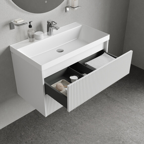 Тумба подвесная с раковиной Iddis Билд (Bild) 80 см BIL80W1i95K - фото 2