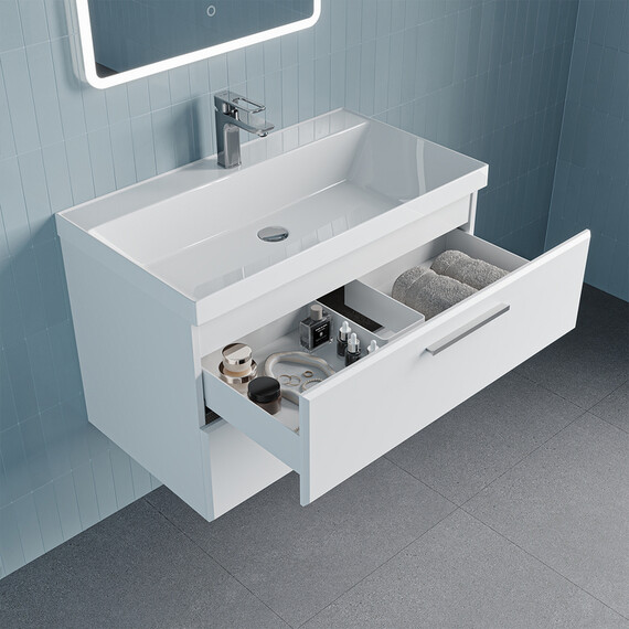 Тумба подвесная с раковиной Iddis Слайд Икс (Slide X) 80 см SLX80W0i95K - фото 