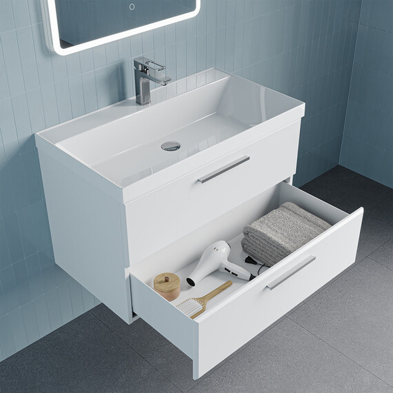 Тумба подвесная с раковиной Iddis Слайд Икс (Slide X) 80 см SLX80W0i95K - фото 2