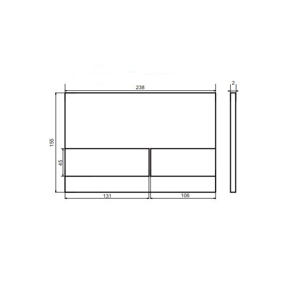 Кнопка смыва Sole S0625 УТ000104370, metal brushed gun grey - фото 2
