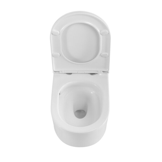 Унитаз подвесной безободковый BelBagno Unique BB007CH-TOR/SC с тонкой крышкой микролифт (Система смыва торнадо) - фото 5