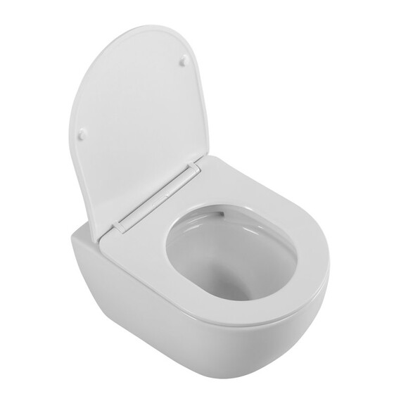 Унитаз подвесной безободковый Cezares Stylus-Tor CZR-6601-TH-TOR/SC с тонкой крышкой микролифт (Система смыва торнадо) - фото 5