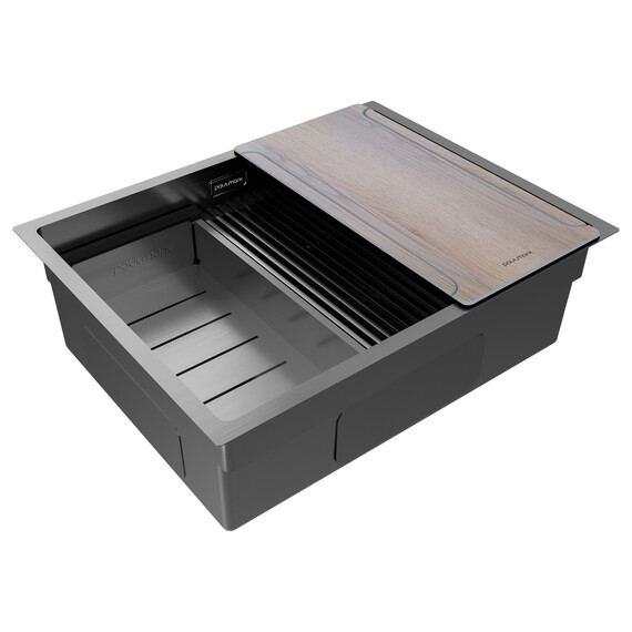 Кухонная мойка Paulmark Next-multi sink 58 Uni 1,2 мм PM785845-GM, вороненая сталь - фото 3