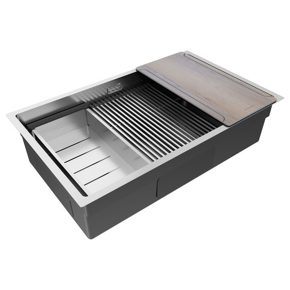 Кухонная мойка Paulmark Next-multi sink 74 Uni 1,2 мм PM787445-BS, сталь брашированная - фото 3