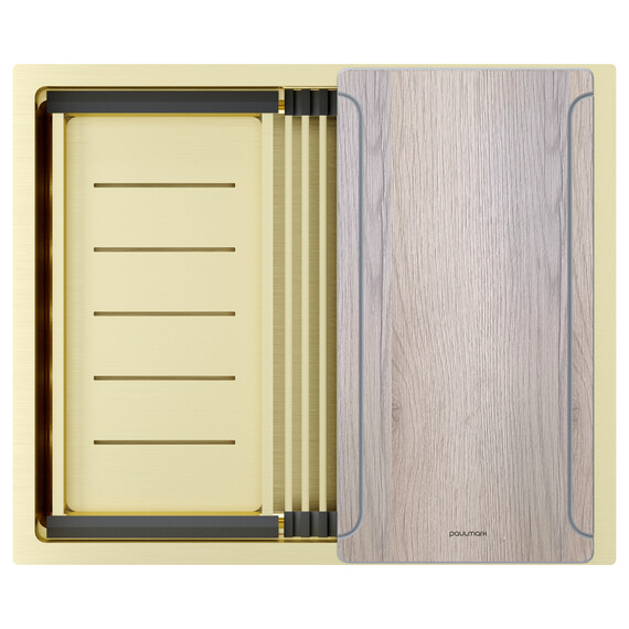 Кухонная мойка Paulmark Next-multi sink 54 Uni 1,2 мм PM785445-LG, светлое золото - фото 2