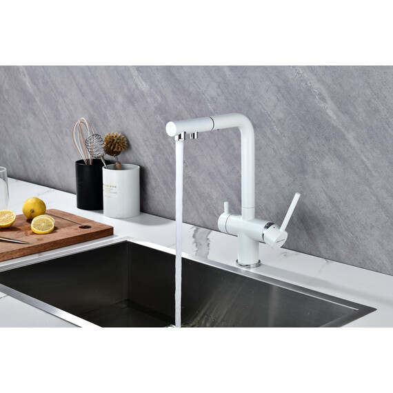 Смеситель для кухни Paulmark Serpentine Se213222-WH, белый матовый - фото 17