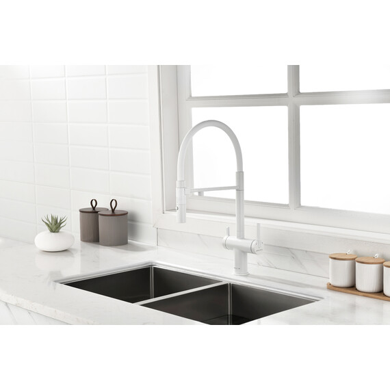 Смеситель для кухни Paulmark Gravity Gr213888-WH, белый матовый - фото 3