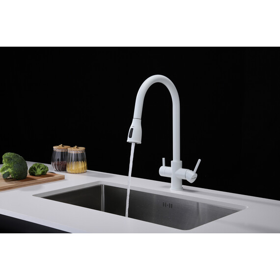 Смеситель для кухни Paulmark Lange La214212-WH, белый матовый - фото 4