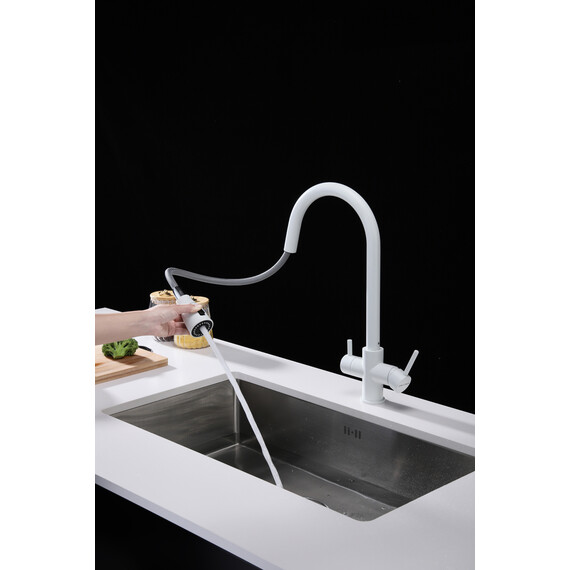 Смеситель для кухни Paulmark Lange La214212-WH, белый матовый - фото 7