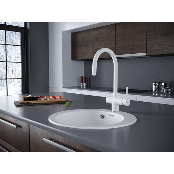 Смеситель для кухни Paulmark Heller He213218-WH, белый матовый - фото 3