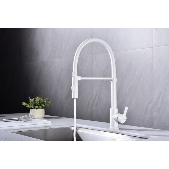 Смеситель для кухни Paulmark Halt Ha214021-WH, белый матовый - фото 4