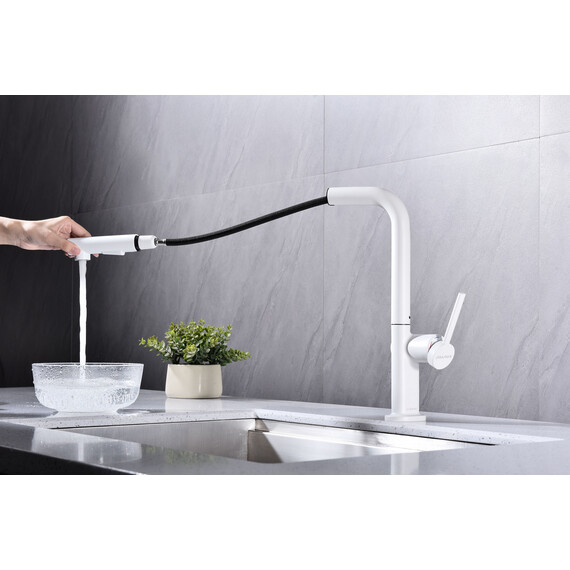 Смеситель для кухни Paulmark Neo Ne214419-WH, белый матовый - фото 10
