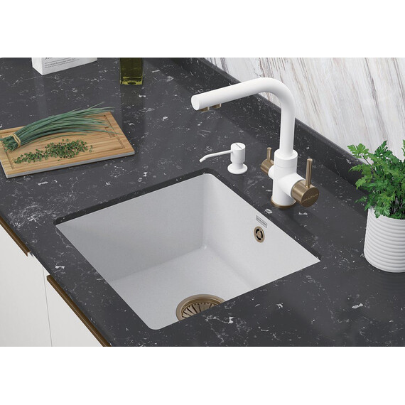 Смеситель для кухни Paulmark Essen Es213011-431BR, белый матовый - фото 2