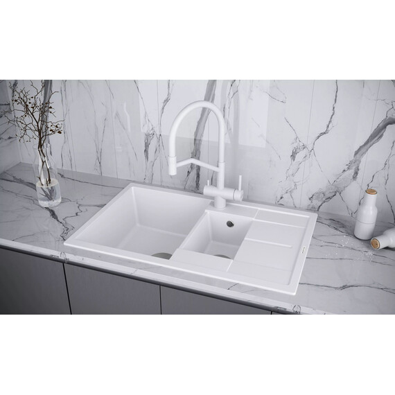 Смеситель для кухни Paulmark Rubert Ru213175-WH, белый матовый - фото 3