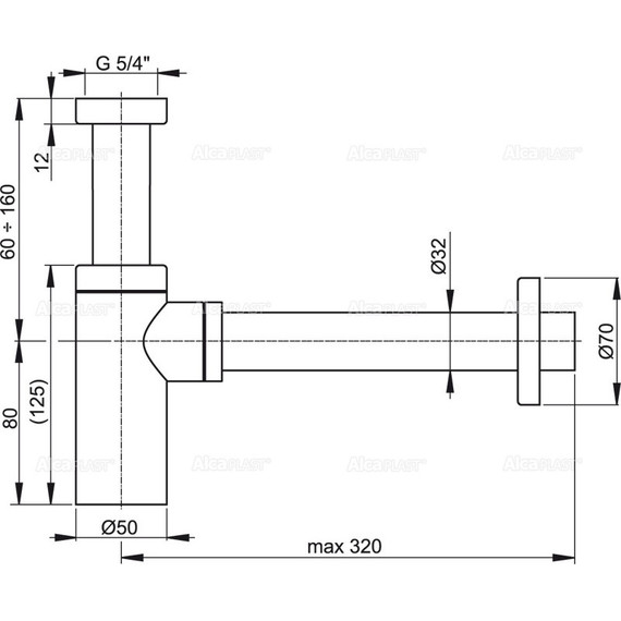 Сифон для умывальника AlcaPlast A400 DESIGN DN32 - фото, картинка 2 Сифон для умывальника AlcaPlast A400 DESIGN DN32 - фото 2