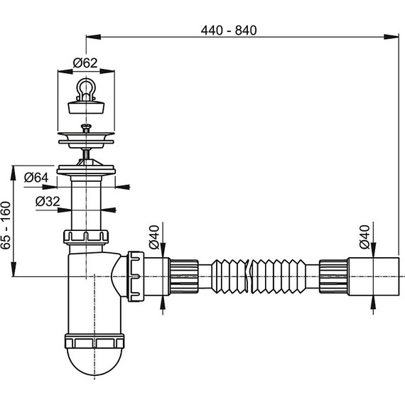 Сифон для умывальника Alcaplast DN40 с решеткой из нержавеющей стали - фото, картинка 2 Сифон для умывальника Alcaplast DN40 с решеткой из нержавеющей стали - фото 2