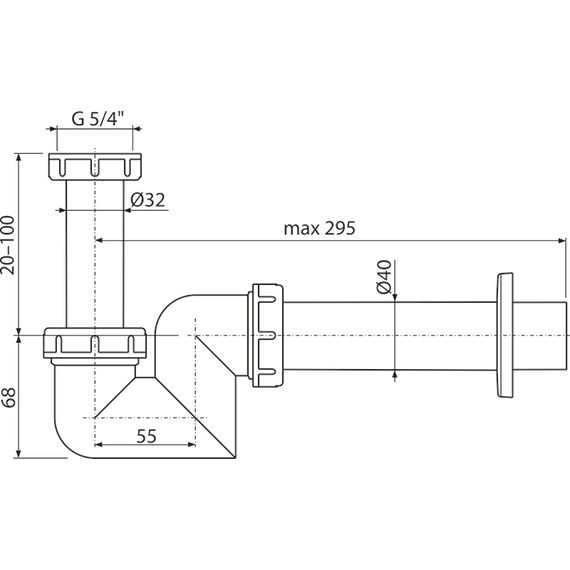 Сифон для умывальника и биде AlcaPlast A45F DN40 - фото, картинка 2 Сифон для умывальника и биде AlcaPlast A45F DN40 - фото 2