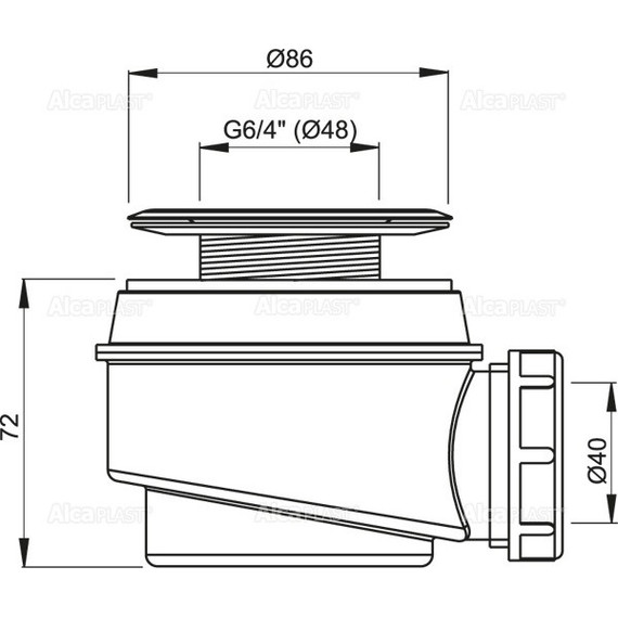 Сифон для душевого поддона Alcaplast A46-60 DN60 - фото, картинка 2 Сифон для душевого поддона Alcaplast A46-60 DN60 - фото 2