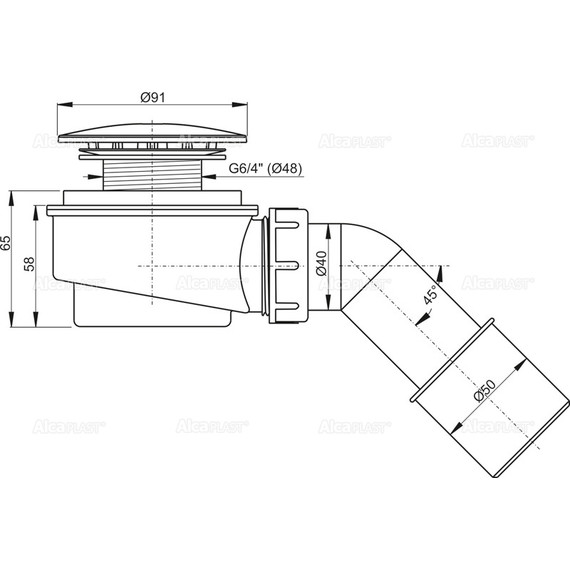 Сифон для душевого поддона Alcaplast A471CR DN60 - фото, картинка 2 Сифон для душевого поддона Alcaplast A471CR DN60 - фото 2