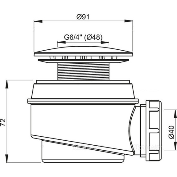 Сифон для душевого поддона AlcaPlast A47B DN60 - фото 2