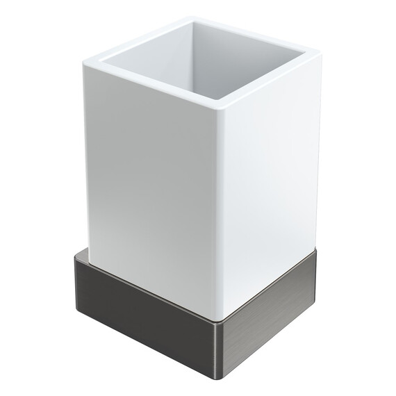 Стакан для зубных щеток Boheme Qubic 10724-GM, цвет графит - фото 