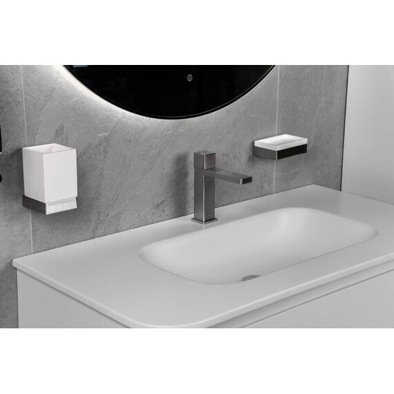 Стакан для зубных щеток Boheme Qubic 10724-NB, цвет никель - фото 5