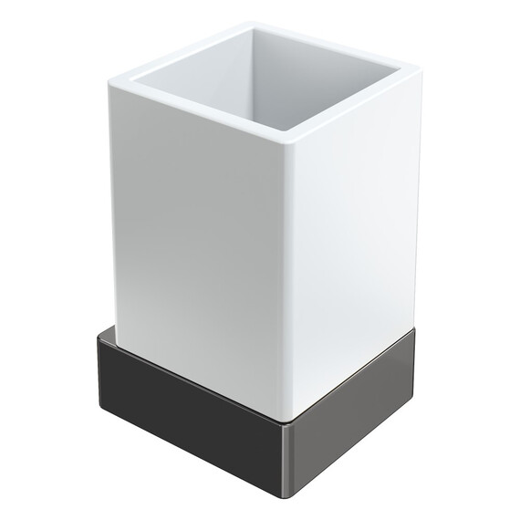 Стакан для зубных щеток Boheme Qubic 10724-SGM, цвет графит глянец - фото 