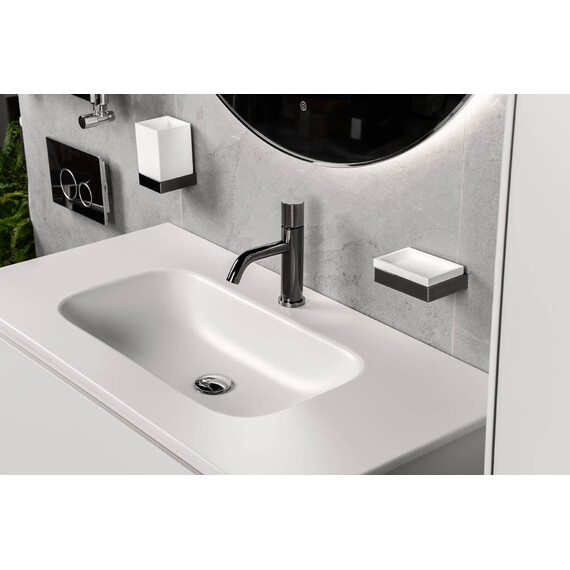 Стакан для зубных щеток Boheme Qubic 10724-SGM, цвет графит глянец - фото 4