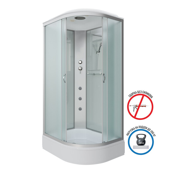 Душевая кабина Niagara Classic 110x90 см 331944LG, хром/матовое (безсиликоновая сборка) - фото 