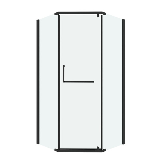 Душевое ограждение Grossman Pragma 90х90 см 302.K33.03.9090.21.00, чёрный матовый/прозрачное - фото 