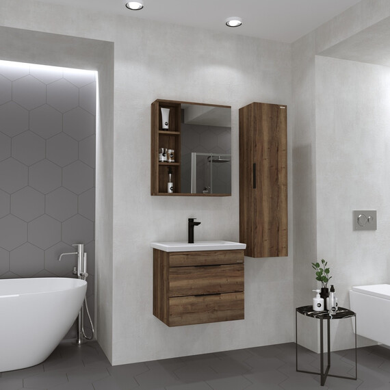 Пенал подвесной Grossman Форта 30 см 3030052, тёмный дуб - фото 3