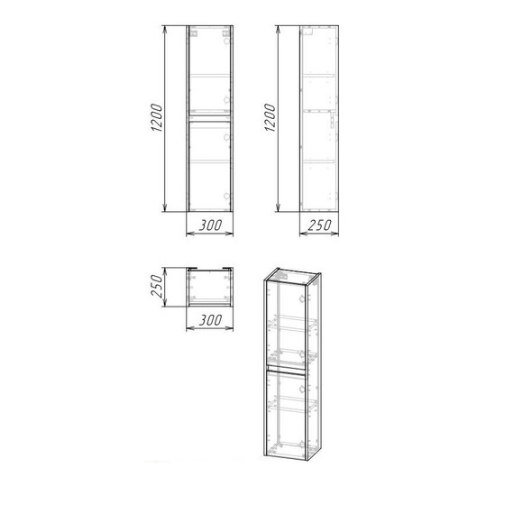 Пенал подвесной Grossman Смарт 30 см 303011, веллингтон/графит - фото 5