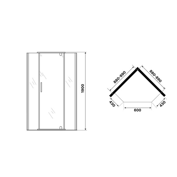 Душевое ограждение Niagara Eco NG-1009-14DT, чёрный/тонированное - фото 5
