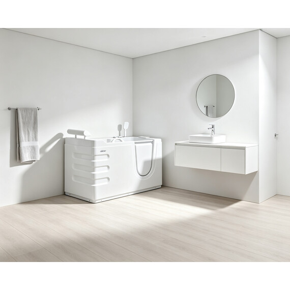 Ванна акриловая сидячая Abber 130x70 см AB9000 C L - фото 13