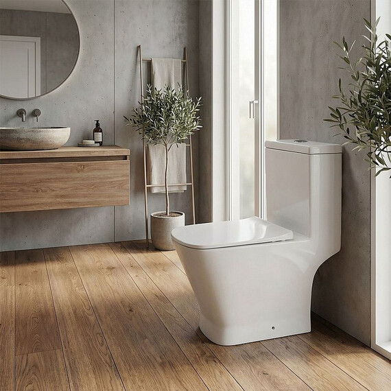 Унитаз-моноблок Azario AZ-1214 с крышкой микролифт - фото 11