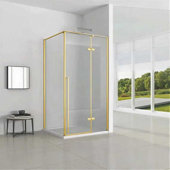 Душевое ограждение Loranto Sunway 120x80 см CS-501G-128, золото/прозрачное - фото 