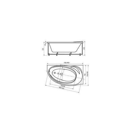 Ванна акриловая Azario Паулина 160x97 см R AV.0071160 - фото 4