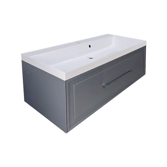Тумба подвесная с раковиной Azario Беллони 100 см CS00098073 (раковина Астория 100) графит - фото 
