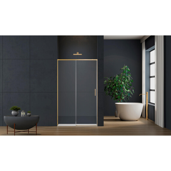Душевая дверь Vincea Софт 2 (Soft 2) 130 см VDS-3SO2130CLG, золото/прозрачное - фото 2