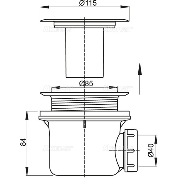Сифон для душевого поддона AlcaPlast A48 DN90 - фото, картинка 2 Сифон для душевого поддона AlcaPlast A48 DN90 - фото 2