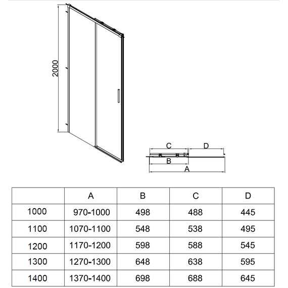 Душевое ограждение Vincea Софт 2 (Soft 2) 100x90 см VSR-3SO29010CLB, чёрный/прозрачное - фото 11