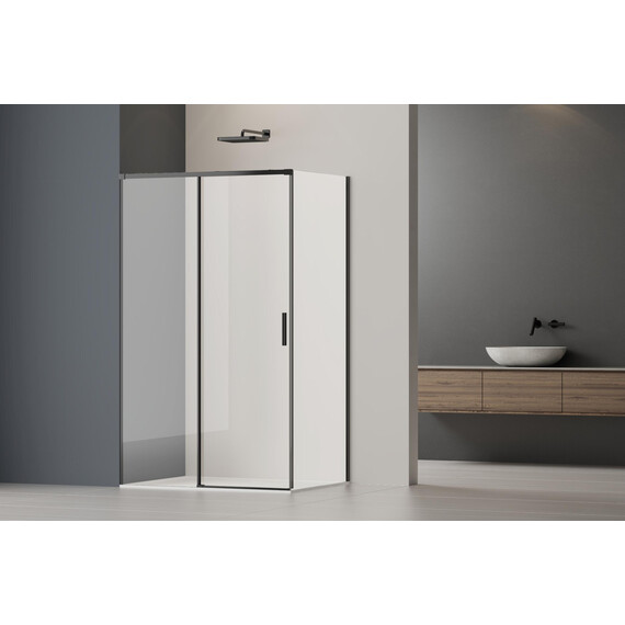 Душевое ограждение Vincea Софт 2 (Soft 2) 100x90 см VSR-3SO29010CLB, чёрный/прозрачное - фото 10