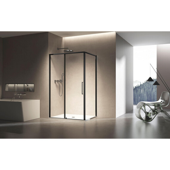Душевое ограждение Vincea Слим (Slim) 120x80 см VSR-6SL8012CLB (стекло 8 мм) чёрный/прозрачное - фото 2